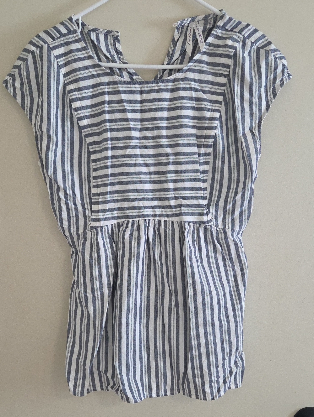 Maternity Blue and White Striped Summer Shirt